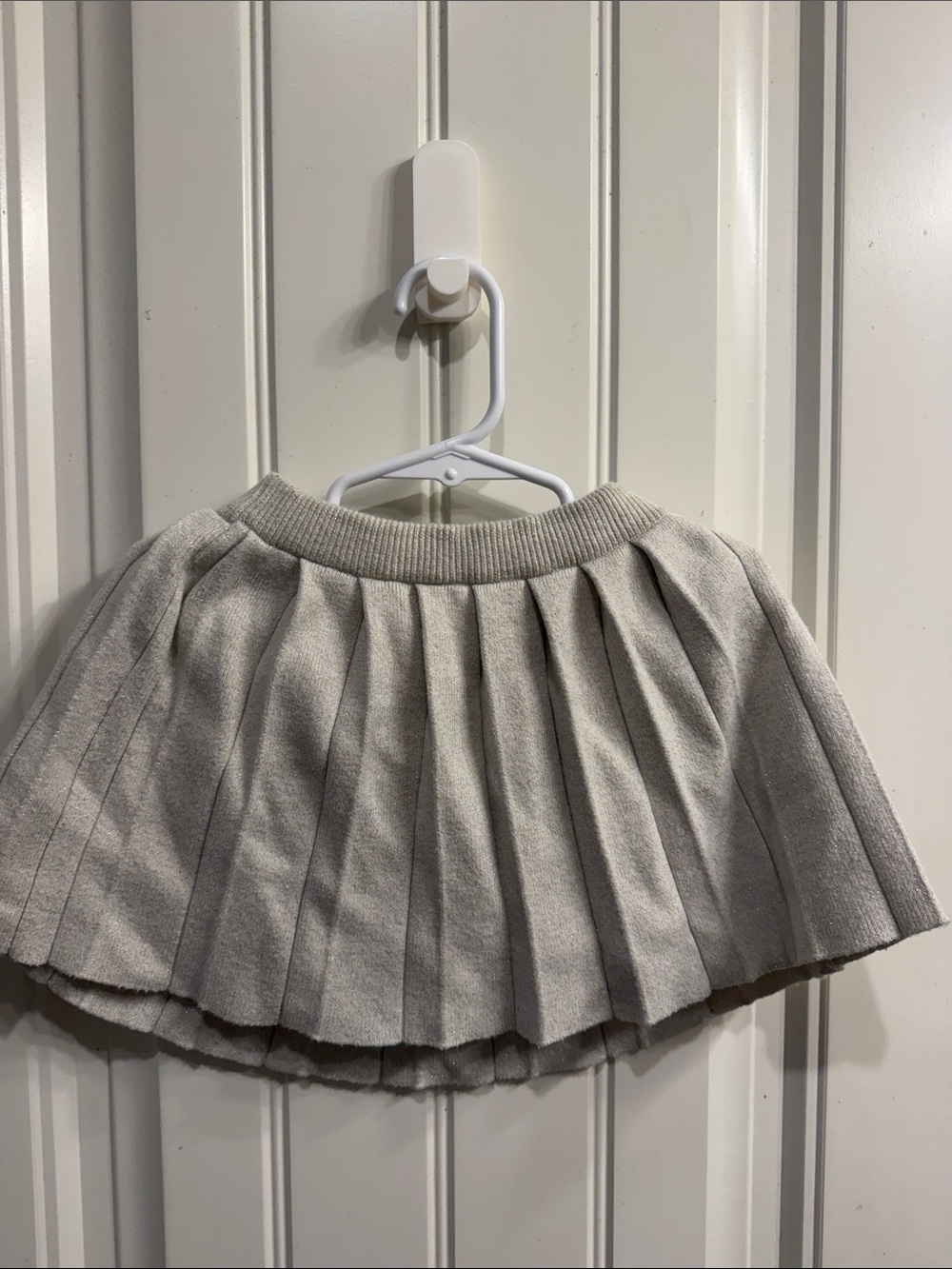 Cat and Jack Pleated A-Line Knit Skirt in cream